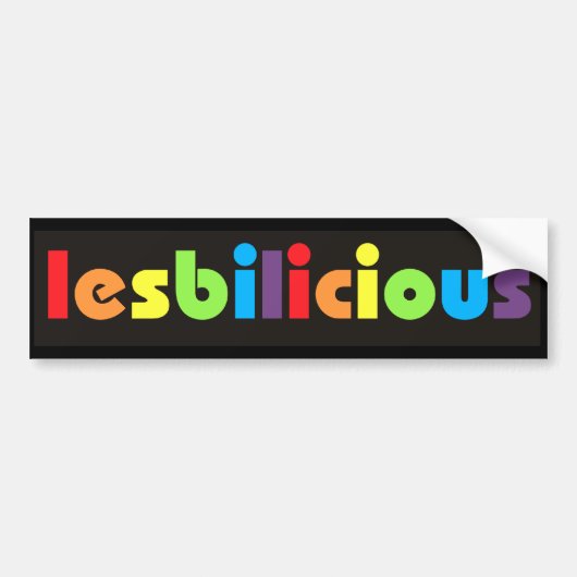Lesbilicieuze (banner) Bumpersticker (Voorkant)