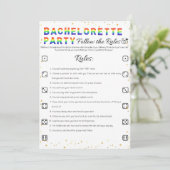 Lesbisch Bachelorette Party Spel, Volg de regels Kaart (Staand voorkant)