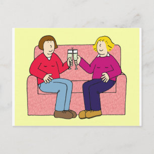 Lesbisch echtpaar gefeliciteerd. briefkaart