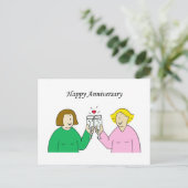 Lesbisch Happy Jubileum Briefkaart (Staand voorkant)