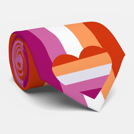 Lesbisch Hearty Pride Frag Stropdas (Opgerold)