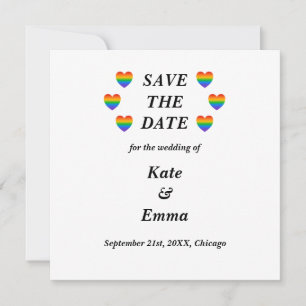Lesbisch Homoseksueel LGBTQ Regenboog Hart Trouwen Save The Date
