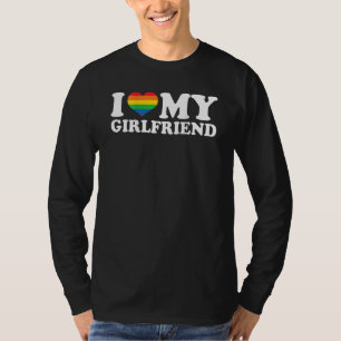 Lesbisch Ik hou van mijn Vriendin LGBT hart Mijn G T-shirt
