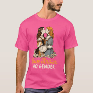 Lesbisch koppel LGBT Pride LGBTQ Love Knows No Gen T-shirt