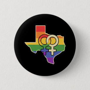 Lesbisch Liefde Texas Design voor trotse LGBT+ Tex Ronde Button 5,7 Cm
