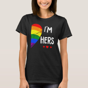Lesbisch Paar Hart Ik Ben Haar Matching Gay LGBT P T-shirt