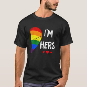 Lesbisch Paar Hart Ik Ben Haar Matching Gay LGBT P T-shirt