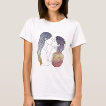 Lesbisch Paar in Liefde Minimalistische Line Art