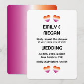 Lesbisch paar minimalistische gay hart bruiloft kaart (Voorkant / Achterkant)