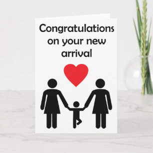 Lesbisch paar nieuwe baby van gebogen sentimenten aankondiging