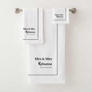 Lesbisch pasgetrouwd stel Mr & Mr gepersonaliseerd Bad Handdoek