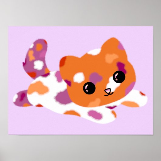 Lesbisch Pride Kat Poster (Voorkant)