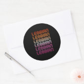 Lesbisch Retro Patroon Design Ronde Sticker (Envelop)