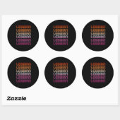 Lesbisch Retro Patroon Design Ronde Sticker (Vel)