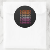 Lesbisch Retro Patroon Design Ronde Sticker (Tas)