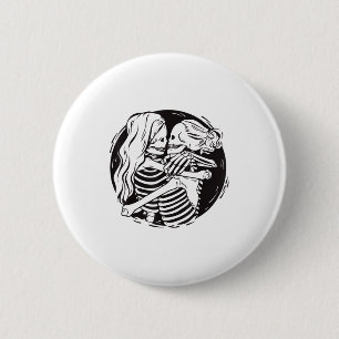 Lesbisch Stel Lgbtq Pride Skeletten Kussen Valen Ronde Button 5,7 Cm