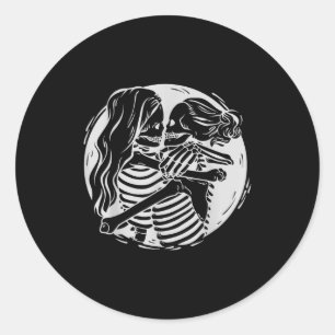 Lesbisch Stel Lgbtq Pride Skeletten Kussen Valen Ronde Sticker