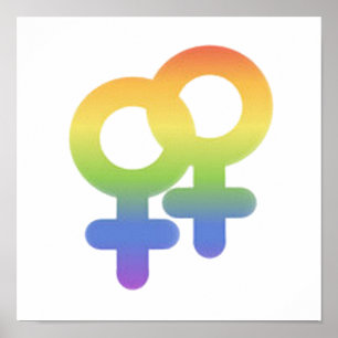 Lesbisch Symbool Pride LGBTQ Regenboog Festival Ma Poster