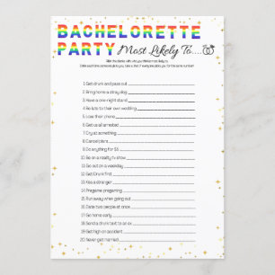 Lesbische Bachelorette Party Game, Meeste Waarschi Kaart