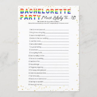 Lesbische Bachelorette Party Game, Meeste Waarschi Kaart