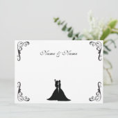 Lesbische bride en Bride Black en White Wedding Kaart (Staand voorkant)