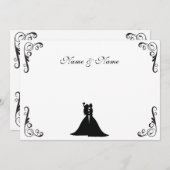 Lesbische bride en Bride Black en White Wedding Kaart (Voorkant / Achterkant)