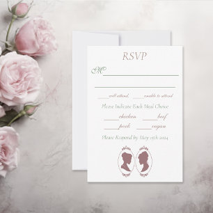 Lesbische bruiden Regency Roze Rose RSVP Kaartje
