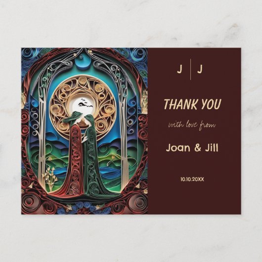 Lesbische bruiloft dank u briefkaart (Voorkant)