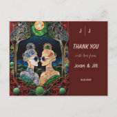 Lesbische bruiloft dank u briefkaart (Voorkant)