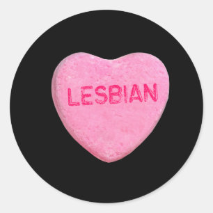 Lesbische Candy Heart Ronde Sticker