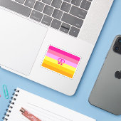 Lesbische Dawn Pride WLW Sticker (Laptop met iPhone)