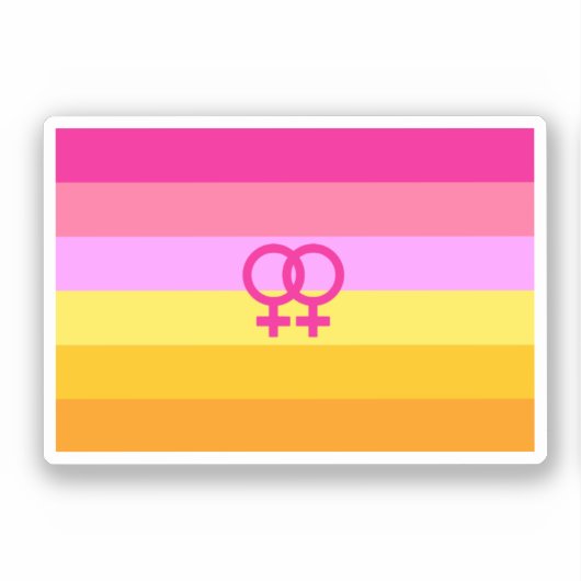 Lesbische Dawn Pride WLW Sticker (Voorkant)