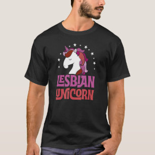 Lesbische eenhoorn meisje schattig majestueus magi t-shirt