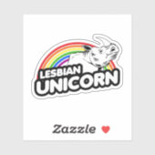 Lesbische Eenhoorn Regenboog Sticker (Vel)