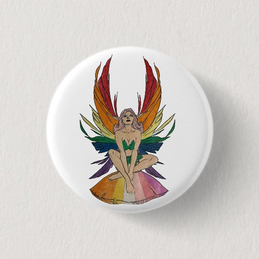Lesbische fee ronde button 3,2 cm (Voorkant)