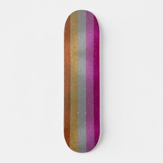 Lesbische Gay Pride Flag Glitter Sparkles Skateboard (Voorkant)