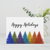 Lesbische Gay Pride Regenboog Vlag Kerstboom Kaart (Staand voorkant)
