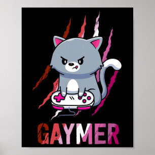 Lesbische Gaymer Geek Pride Lgbt Videospel Liefheb Poster