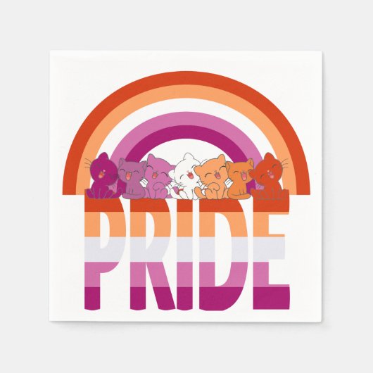 Lesbische Katten Pride Vlag Servet (Voorkant)