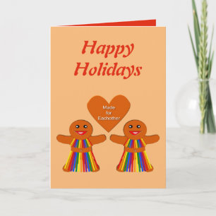 Lesbische Kerst Gingerbread Dames Koppel Kaart