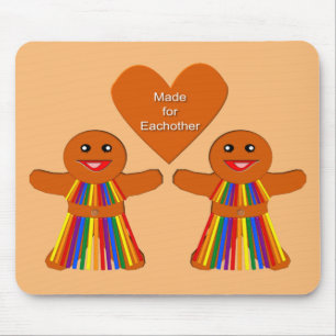 Lesbische kerst gingerbread dames koppel muismat