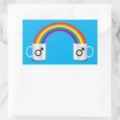 Lesbische Koffie Datum T-shirt Rechthoekige Sticker (Tas)