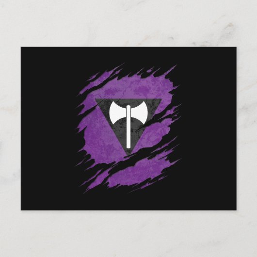 Lesbische Labrys Pride Flag Ripped onthullen Briefkaart (Voorkant)