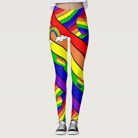 Lesbische LGBT Pride Rainbow Leggings (Voorkant)