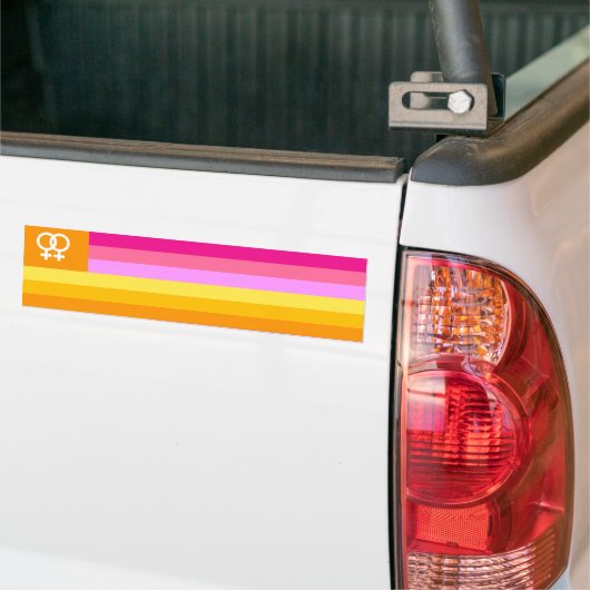 Lesbische Liefde (Dawn) Pride House Vlag Bumpersticker (Op Truck)