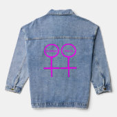 Lesbische Lovers Gepersonaliseerde Bruiloft Denim Jacket (Achterkant)
