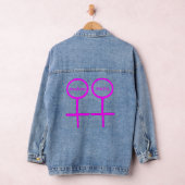Lesbische Lovers Gepersonaliseerde Bruiloft Denim Jacket (Hangar)