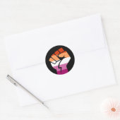 Lesbische macht ronde sticker (Envelop)