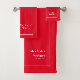 Lesbische Passen getrouwd Mrs. & Mrs. Personalized Bad Handdoek