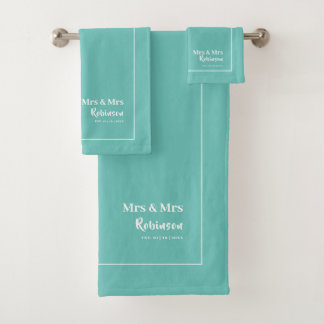 Lesbische Passen getrouwd Mrs. & Mrs. Personalized Bad Handdoek